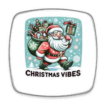 Christmas Vibes - Funny Holidays Funny Christmas - Square fridge magnet - white - Front