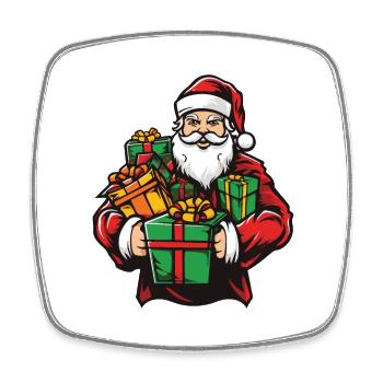 Santa Claus Christmas - Square fridge magnet - white - Front