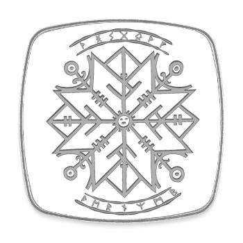 Northern Rune of Protection - Square fridge magnet - white - Front