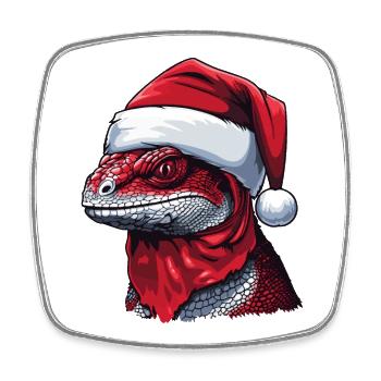 LizardChristmas Animal Head Lizard - Square fridge magnet - white - Front