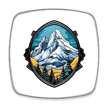 Berge Alpen Symbol Wappen - Viereckiger Kühlschrankmagnet - Weiß - Vorne
