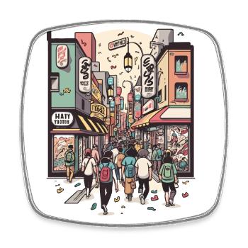 L’amoureux de la nature urbaine - Magnet carré - blanc - Devant