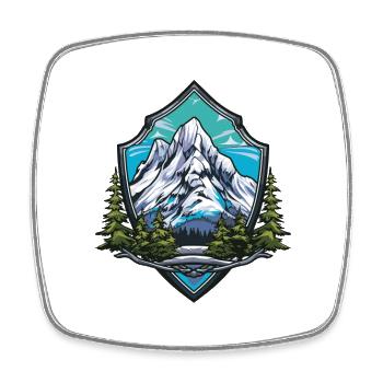 Berge Symbol Wandern Schild - Viereckiger Kühlschrankmagnet - Weiß - Vorne