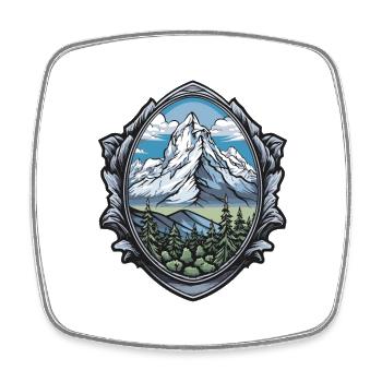 Mountains Winter Symbol - Square fridge magnet - white - Front