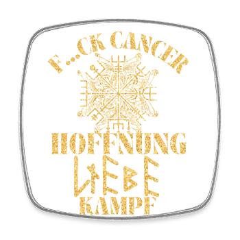 F...CK CANCER - HOFFNUNG, LIEBE & Kampf - Viereckiger Kühlschrankmagnet - Weiß - Vorne