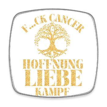 F...CK CANCER - HOFFNUNG, LIEBE & Kampf - Viereckiger Kühlschrankmagnet - Weiß - Vorne