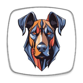 Great Dane Dog Head - Square fridge magnet - white - Front