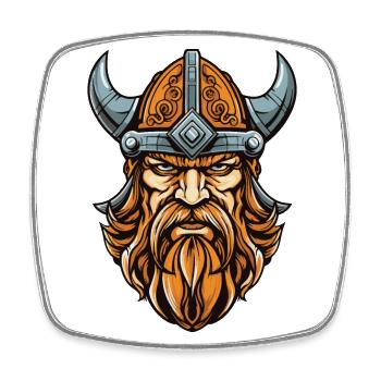 Viking Head Helmet Warrior Odin - Square fridge magnet - white - Front