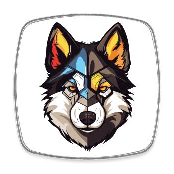 Akita Dog Head - Square fridge magnet - white - Front