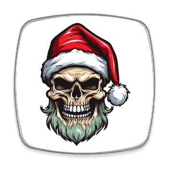 Santa Claus Skull - Square fridge magnet - white - Front