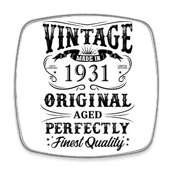 Vintage Made In 1931 93 Years Of Being Awesome - Square fridge magnet - white - Front