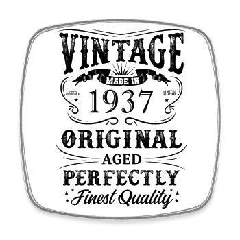 Vintage Made In 1937 87 Years Of Being Awesome - Square fridge magnet - white - Front
