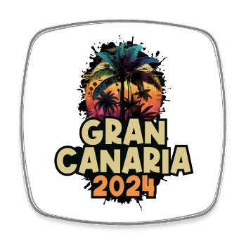 Gran Canaria 2024 Holiday Saying - Square fridge magnet - white - Front