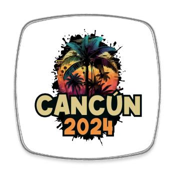 Cancun 2024 Urlaub Spruch - Viereckiger Kühlschrankmagnet - Weiß - Vorne
