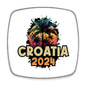 Croatia 2024 Urlaub Spruch - Viereckiger Kühlschrankmagnet - Weiß - Vorne