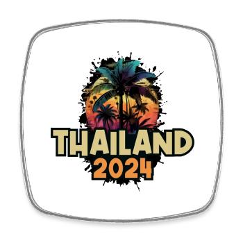 Thailand 2024 Urlaub Spruch - Viereckiger Kühlschrankmagnet - Weiß - Vorne