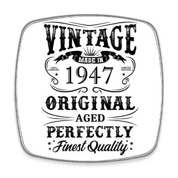 Vintage Made In 1947 77 Years Of Being Awesome - Square fridge magnet - white - Front