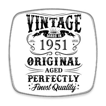 Vintage Made In 1951 73 ans d’être génial - Magnet carré - blanc - Devant