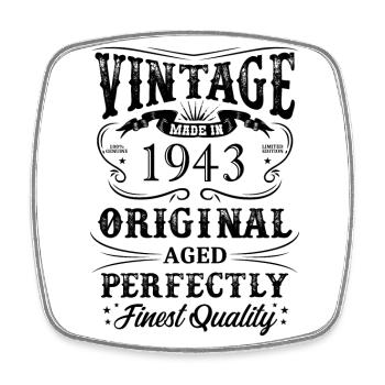 Vintage Made In 1943 81 Years Of Being Awesome - Viereckiger Kühlschrankmagnet - Weiß - Vorne