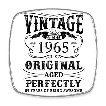 Vintage Made In 1965 59 ans d’être génial - Magnet carré - blanc - Devant