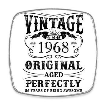 Vintage Made In 1968 56 ans d’être génial - Magnet carré - blanc - Devant