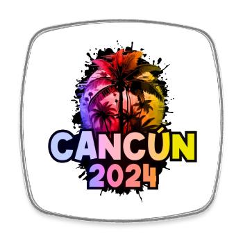 Cancun 2024 Holiday Colorful - Square fridge magnet - white - Front