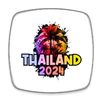 Thailand 2024 Urlaub Bunt - Viereckiger Kühlschrankmagnet - Weiß - Vorne