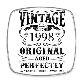 Vintage Made In 1998 26 Years Of Being Awesome - Square fridge magnet - white - Front