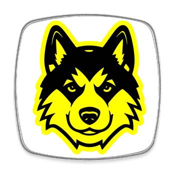 Akita Dog Head - Square fridge magnet - white - Front