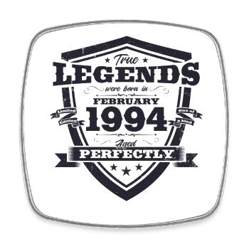 30e anniversaire février Vintage 1994 homme légende - Magnet carré - blanc - Devant