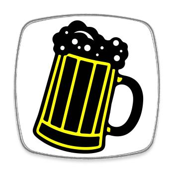 Beer Mug Beer Symbol Cheers - Square fridge magnet - white - Front
