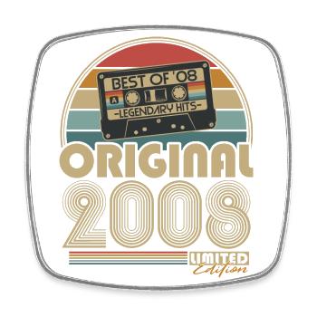 Original 2008 Vintage Vintage rétro anniversaire - Magnet carré - blanc - Devant