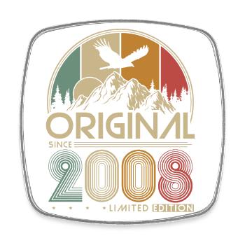 2008 Vintage né Vintage cadeau d’anniversaire - Magnet carré - blanc - Devant