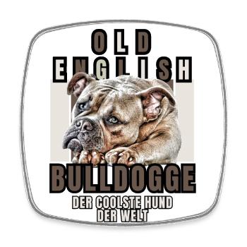 Bulldog Old English Bulldog Dog Dogs - Square fridge magnet - white - Front