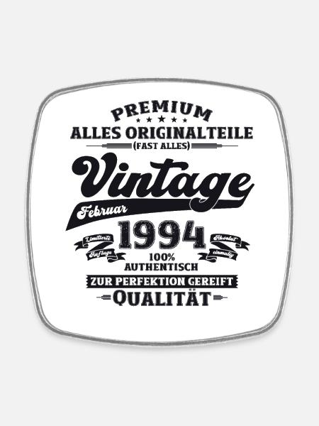30. Geburtstag Vintage Februar Jahrgang 1994 - Viereckiger Kühlschrankmagnet - Weiß