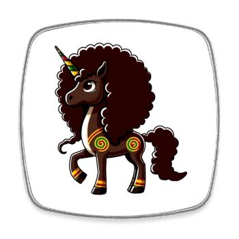 Melanin Unicorn Black Girl Magic - Square fridge magnet - white - Front