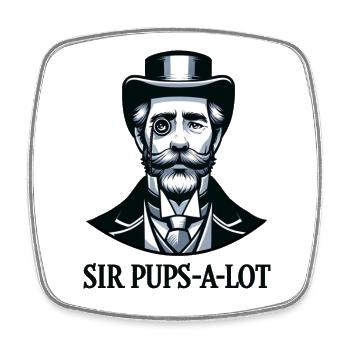 Sir Pups A Lot Sir Furz A Lot - Viereckiger Kühlschrankmagnet - Weiß - Vorne