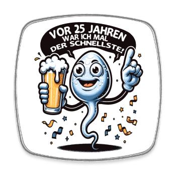 Il y a 25 ans, j’étais le plus rapide - Magnet carré - blanc - Devant