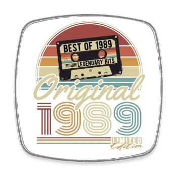 Original 1989 Vintage Birthday Vintage Retro - Square fridge magnet - white - Front