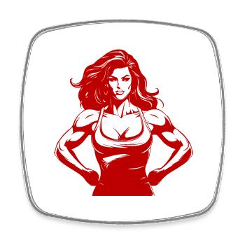 Femme Muscles Gym Musculation Fitness - Magnet carré - blanc - Devant