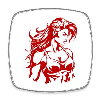 Fitness Frau Muskeln Bodybuilding Gym - Viereckiger Kühlschrankmagnet - Weiß - Vorne