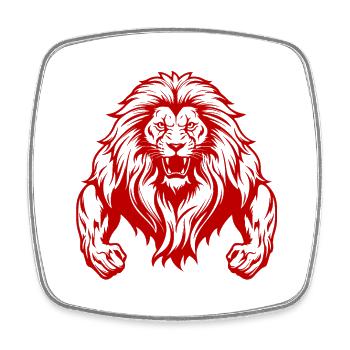 Lion Bodybuilding Muscles Gym - Square fridge magnet - white - Front