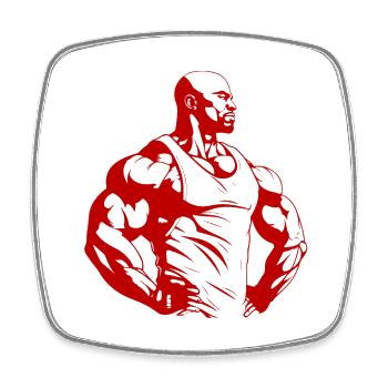 Bodybuilder Fitness Muscles Gym Bodybuilding - Square fridge magnet - white - Front