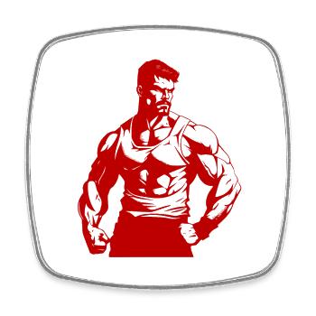 Bodybuilder Fitness Muscles Gym - Square fridge magnet - white - Front