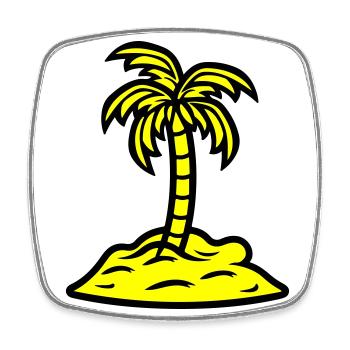 Palm Island vacances d’été - Magnet carré - blanc - Devant