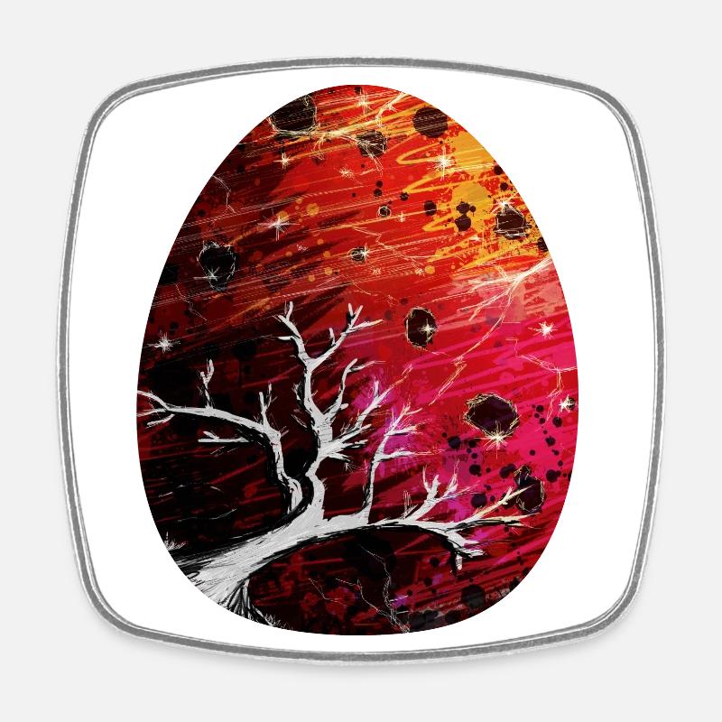 Dragon Egg Red - Square fridge magnet - white