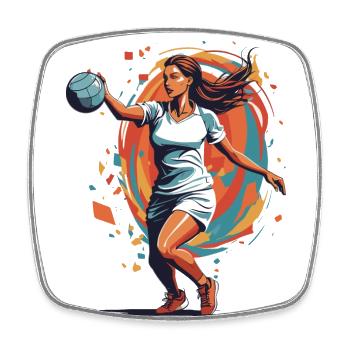 Handballerin Streetwear Ikonischer Stil - Viereckiger Kühlschrankmagnet - Weiß - Vorne