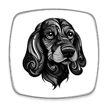 Dachshund Hund Porträt Dackel - Viereckiger Kühlschrankmagnet - Weiß - Vorne