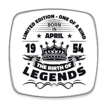 70th Birthday Gift Husband Legendary Since 1954 - Square fridge magnet - white - Front