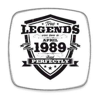 35th Birthday Husband Original April Vintage 1989 - Square fridge magnet - white - Front